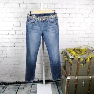 Driftwood Audrey Embroidered Waist Jeans Blue Size 26